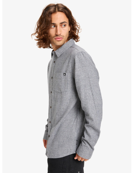 CAMISA HOMBRE FRANELA TEJIDO AGRADABLE JASPEADO AZUL GRIS MARCA QUIKSILVER