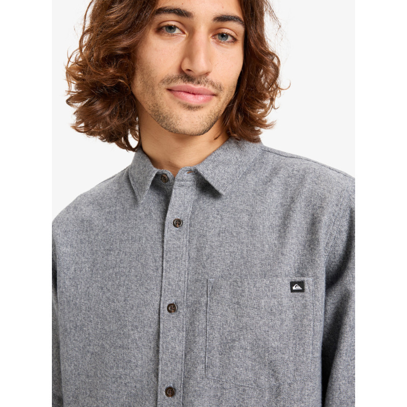 CAMISA HOMBRE FRANELA TEJIDO AGRADABLE JASPEADO AZUL GRIS MARCA QUIKSILVER