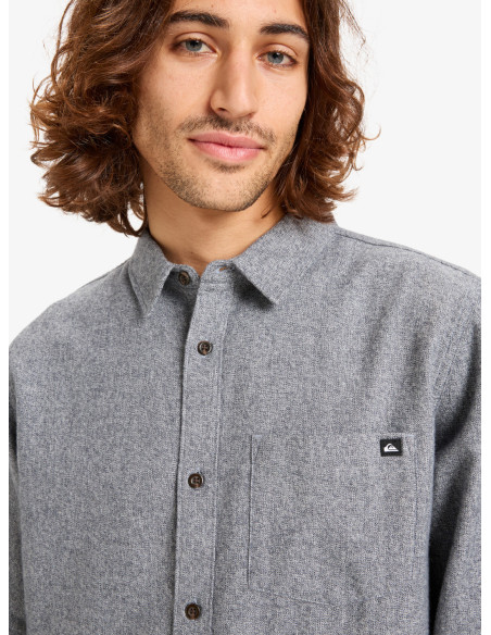 CAMISA HOMBRE FRANELA TEJIDO AGRADABLE JASPEADO AZUL GRIS MARCA QUIKSILVER