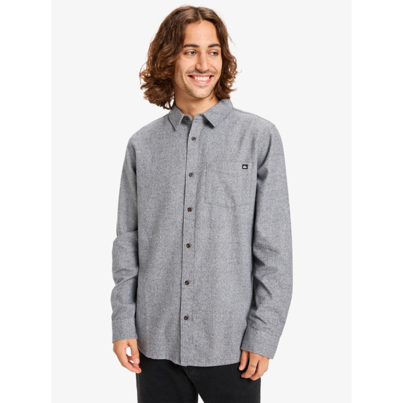 CAMISA HOMBRE FRANELA TEJIDO AGRADABLE JASPEADO AZUL GRIS MARCA QUIKSILVER