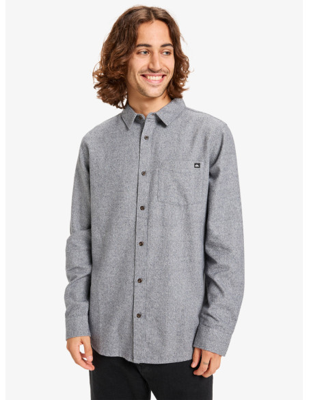 CAMISA HOMBRE FRANELA TEJIDO AGRADABLE JASPEADO AZUL GRIS MARCA QUIKSILVER