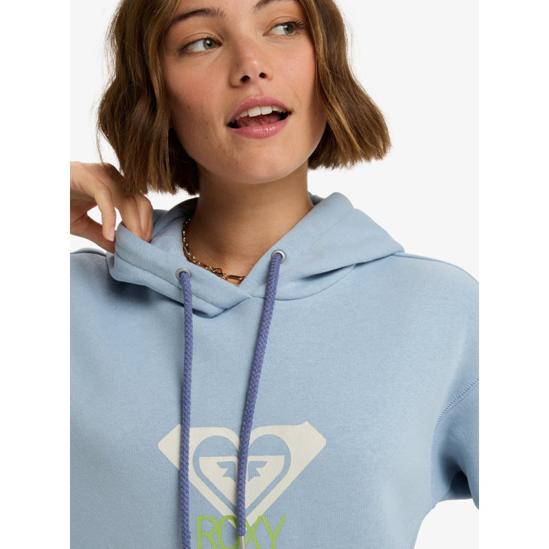 SUDADERA ALGODON PARA CHICA CAPUCHA COLOR CELESTE MARCA ROXY