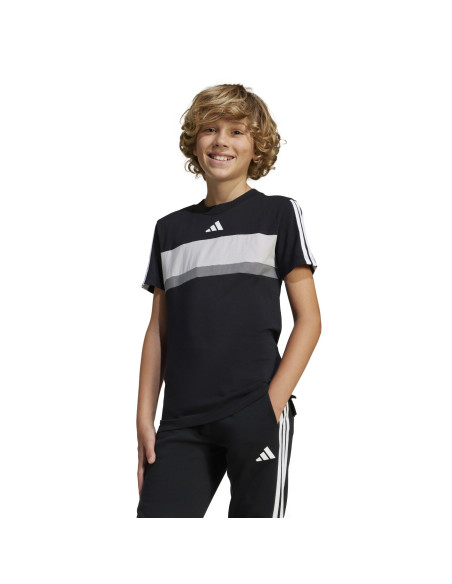 CAMISETA PARA NIÑO ALGODON NEGRA CONJUNTO ADIDAS NGRO