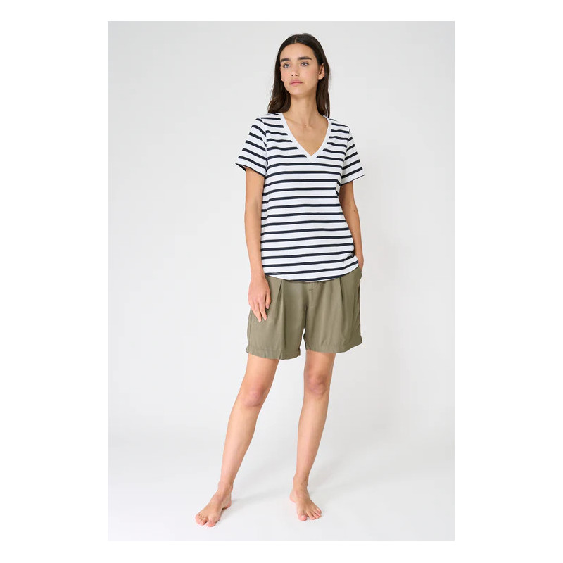 BERMUDA VISCOSA BATELA KAKI