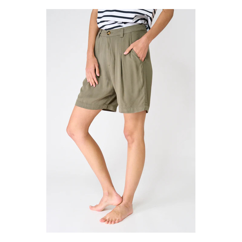 BERMUDA VISCOSA BATELA KAKI