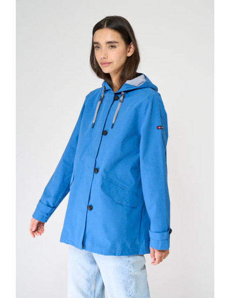GABARDINA BATELA AZUL ALGODÓN