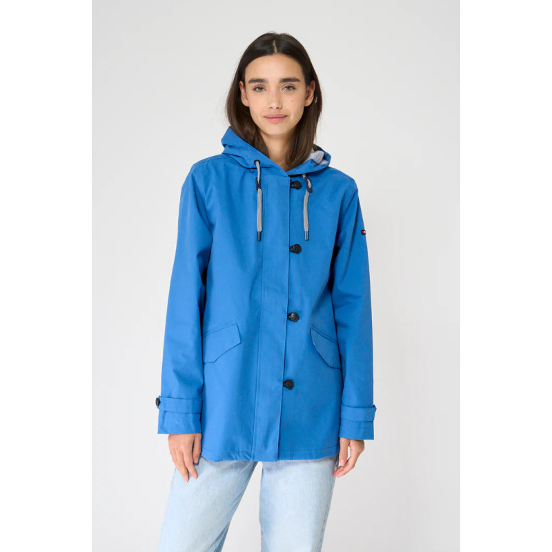 GABARDINA BATELA AZUL ALGODÓN