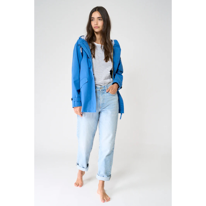 GABARDINA BATELA AZUL ALGODÓN