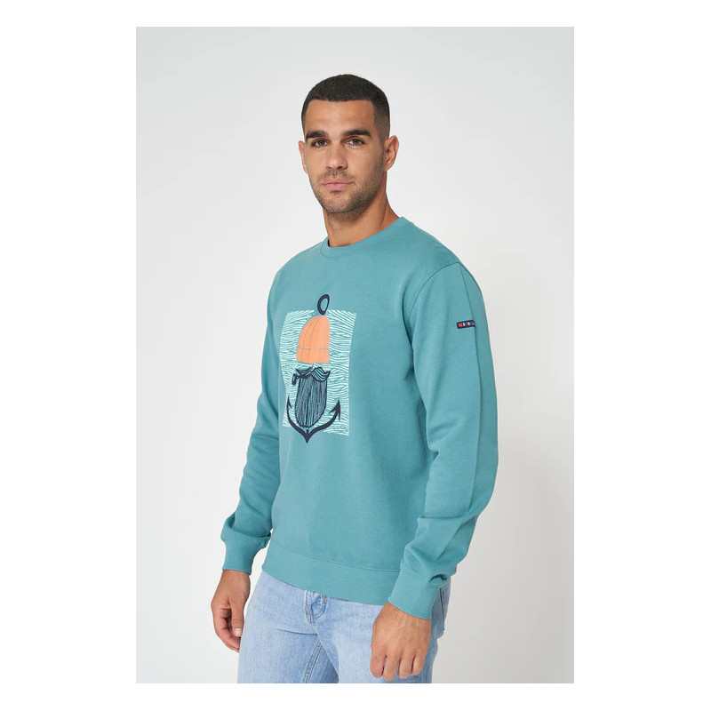 SUDADERA BATELA TERRY DIBUJO MARINERO AZUL