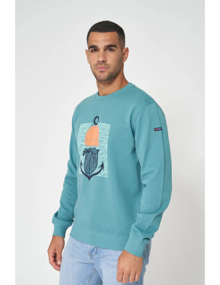 SUDADERA BATELA TERRY DIBUJO MARINERO AZUL