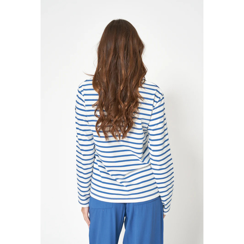 CAMISETA BATELA RAYAS MARINERA BLCO/MNO