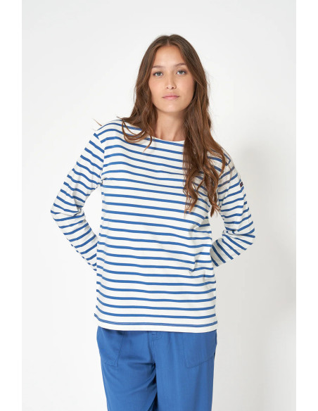 CAMISETA BATELA RAYAS MARINERA BLCO/MNO