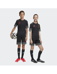 SHORT PARA NIÑ@ MARCA ADIDAS MODELO SQUADRA 25 COLOR NEGRO GRIS