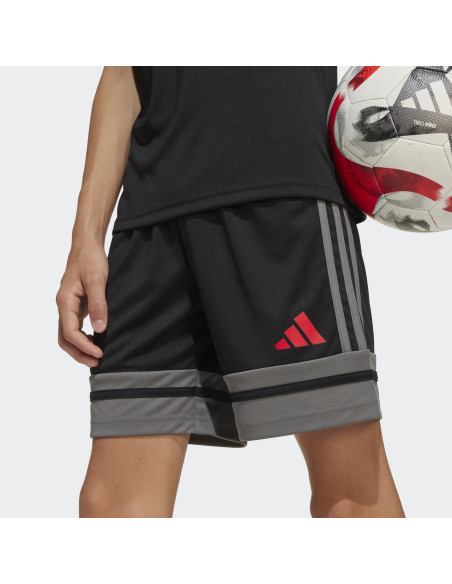 SHORT PARA NIÑ@ MARCA ADIDAS MODELO SQUADRA 25 COLOR NEGRO GRIS