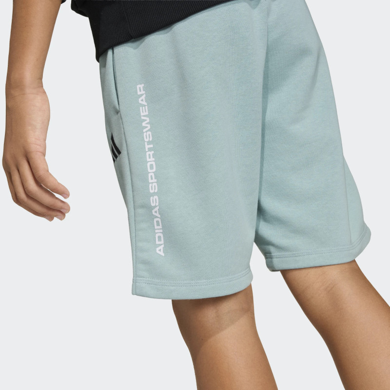 BERMUDA ADIDAS BOYS FRENCH TERRY SLOGAN SHORTS COLOR TURQUESA, ALGODON