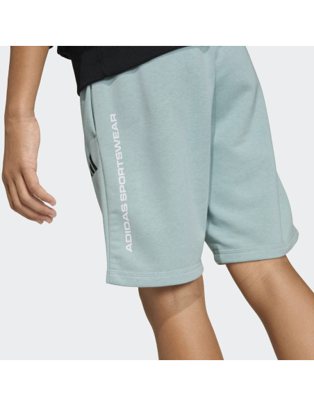 BERMUDA ADIDAS BOYS FRENCH TERRY SLOGAN SHORTS COLOR TURQUESA, ALGODON