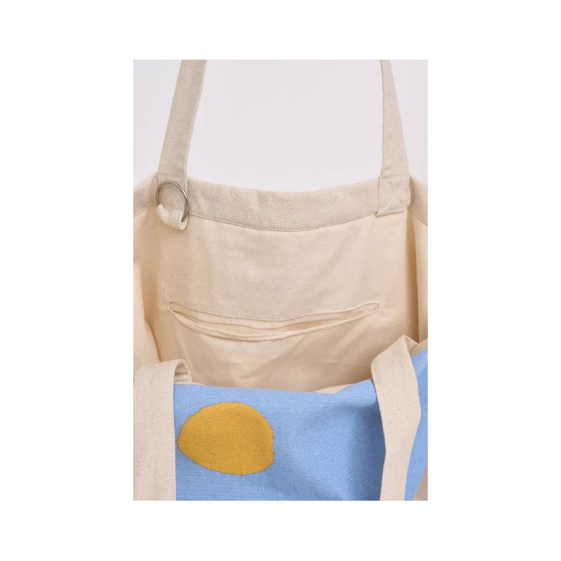 BOLSO EN ALGODÓN CANVAS MOTIVOS SOL Y OLAS