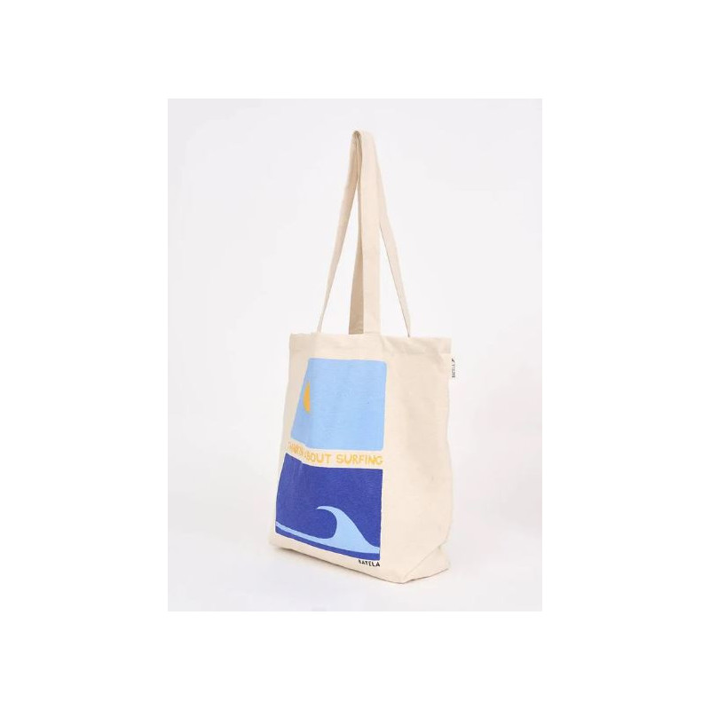 BOLSO EN ALGODÓN CANVAS MOTIVOS SOL Y OLAS