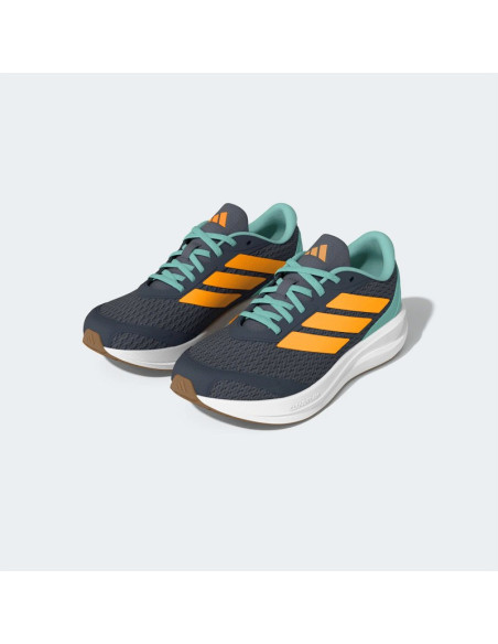ADIDAS ZAPATILLA RUNFALCON 6 J GRIS NARANJA VERDE NIÑO