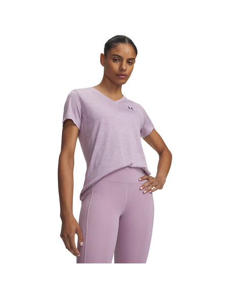 CAMISETA PICO UA TECH™ TWIST SSC LILA